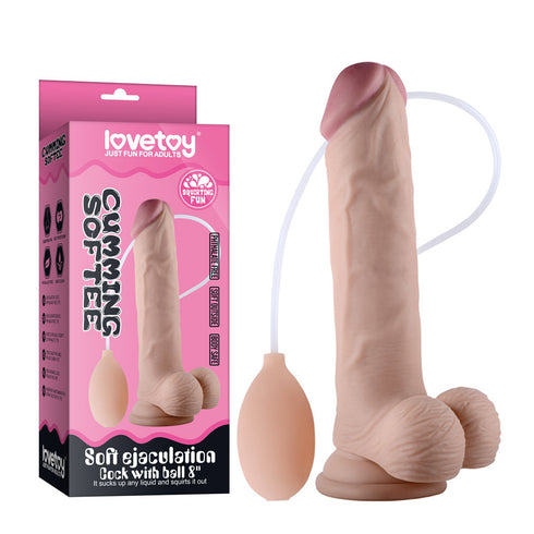 Soft Ejaculation Cock With Ball 8 Inch